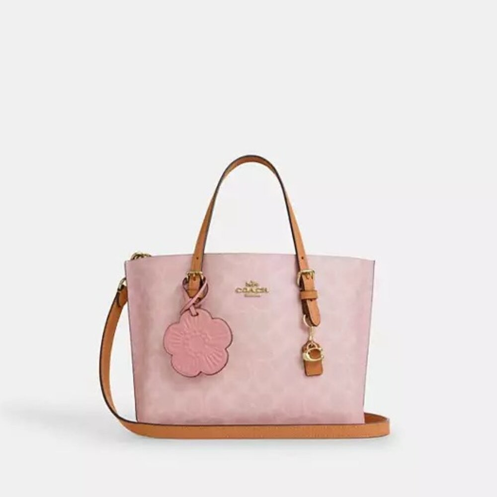 NWT Coach Mollie Tote Bag 25 In Signature Canvas With Charms (CER24)